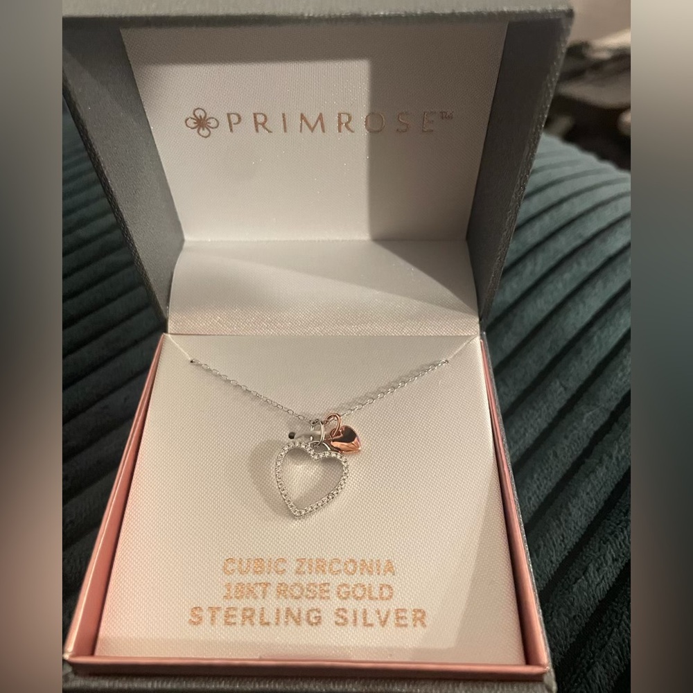 Silver and Rose Gold Heart Necklace
